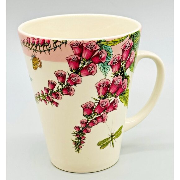 Portmeirion Botanic Garden Terrace Mug Digitalis Foxglove Dragonfly Butterfly - Picture 1 of 7